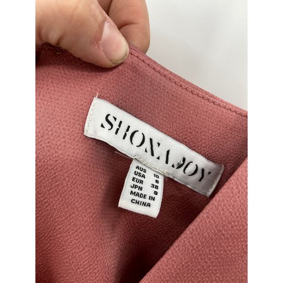 Shona Joy Rose Pink Luxe Frill Tulip Hem Maxi Dress Size 6 - Picture 8 of 10